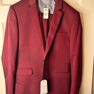 Express Burgundy Extra Slim Suit
